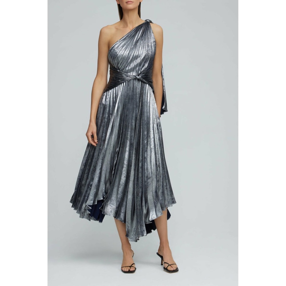 Acler silver midi dress